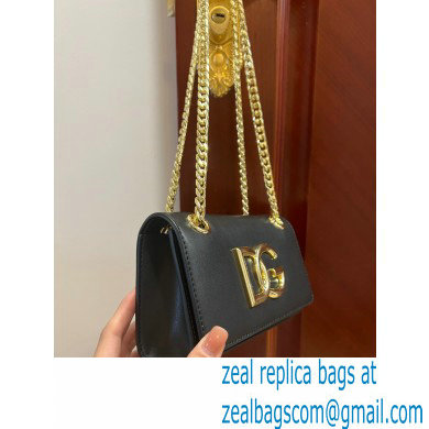 Dolce  &  Gabbana Calfskin 3.5 Chain phone bag Black